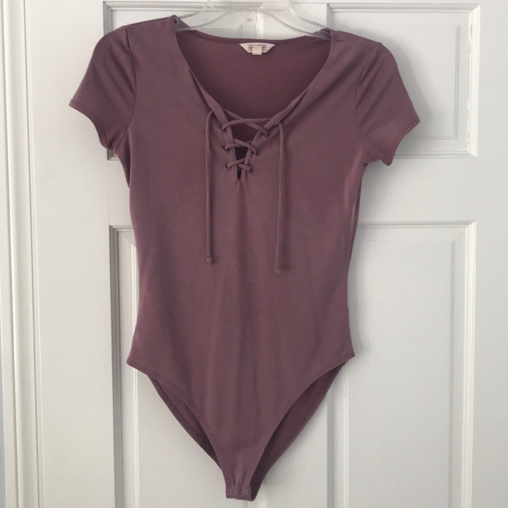 Purple Lace Up Bodysuit